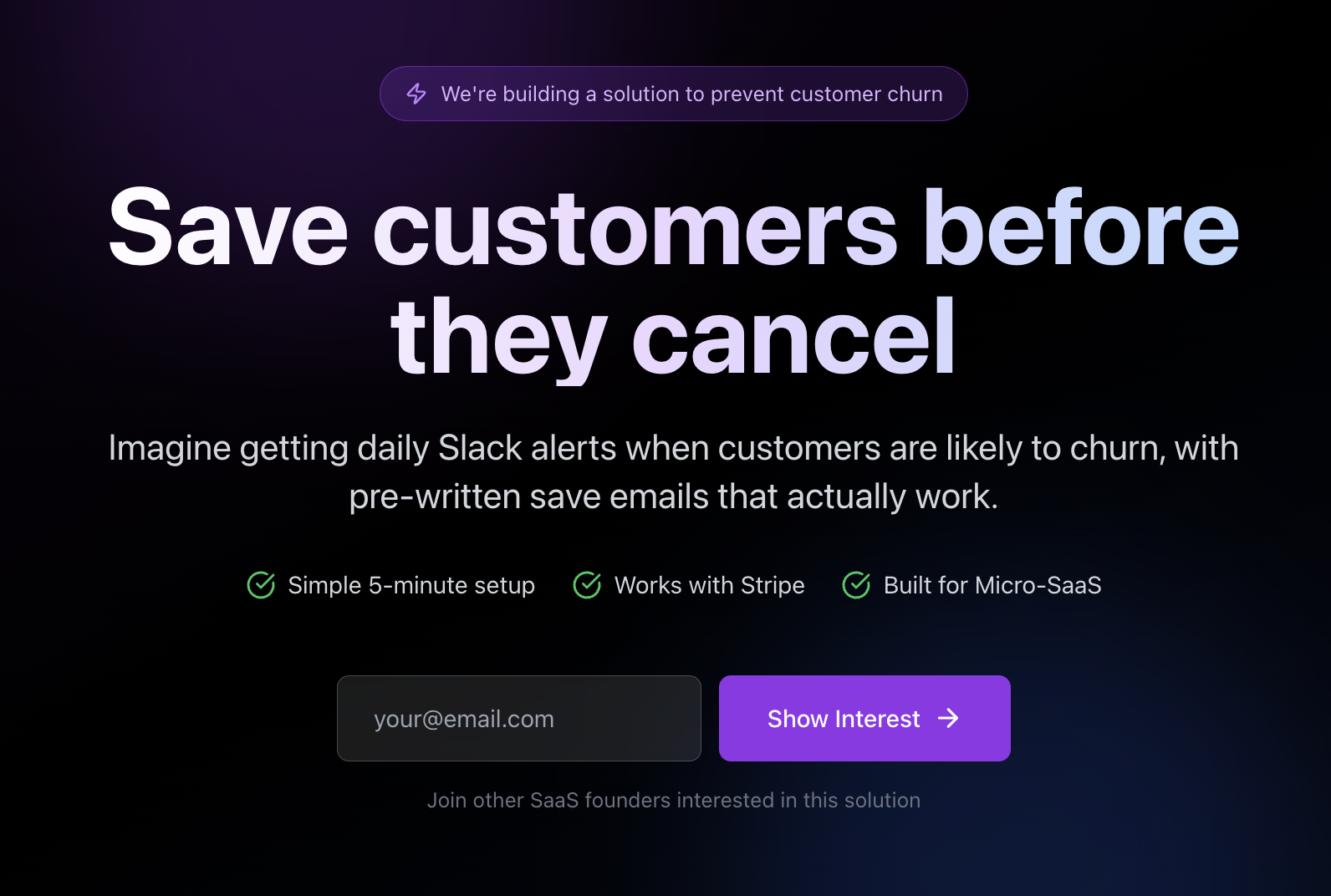 Show HN: Validating DefendChurn – Early warning system for SaaS customer churn